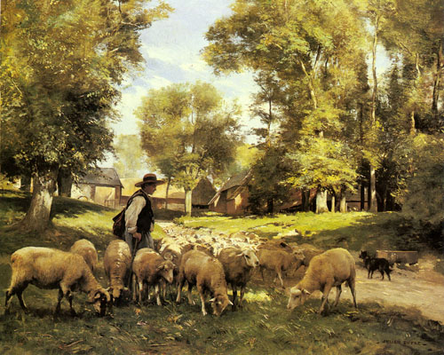 Julien Dupre, A Shepherd and His Flock